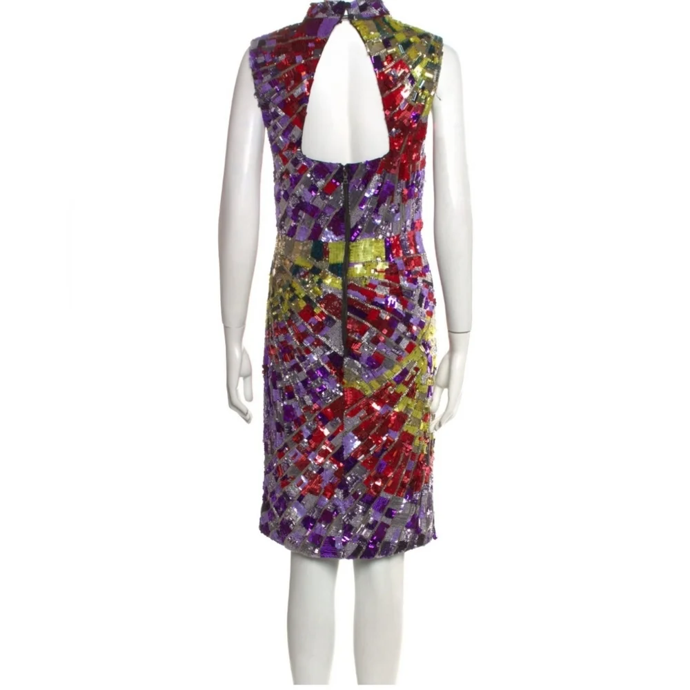 Alice + Olivia Dumont Sequin Choker Mini Dress Size 6 NWT $1,600 - Picture 12 of 13
